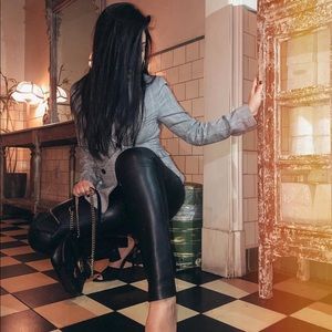 Zara black pleather pants